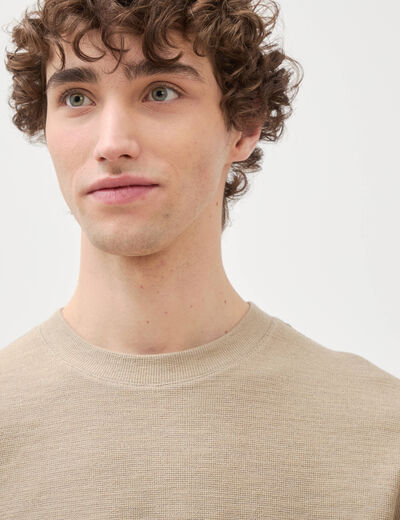 T-shirt manches courtes beige homme