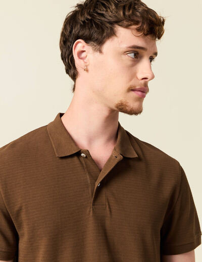 Polo éco-responsable marron homme