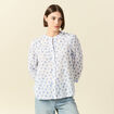 Chemise &agrave; manches longues bleu femme