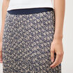 Jupe longue droite pliss&eacute;e bleu marine femme