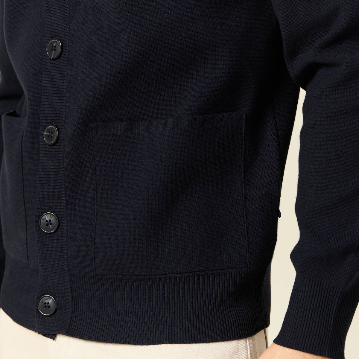 Gilet manches longues bleu marine homme