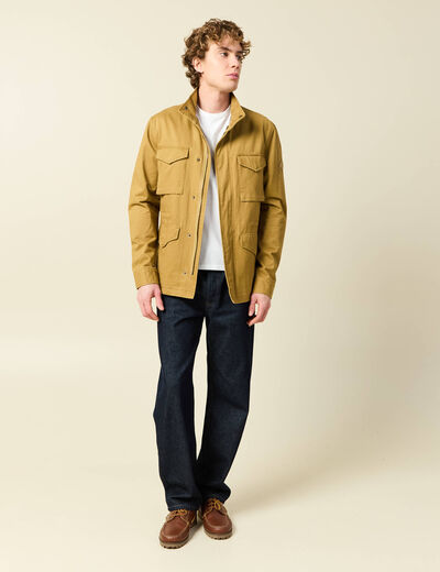 Saharienne col montant manches longues camel homme