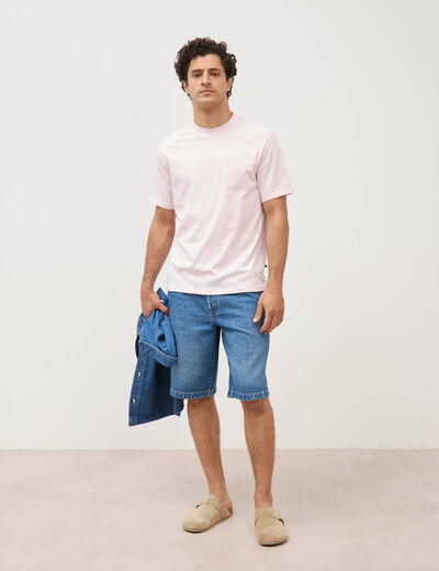 T-shirt en coton manches courtes rose homme