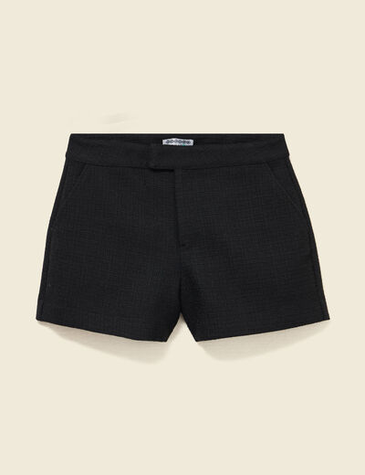 Short droit noir femme