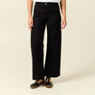 Jeans large taille haute denim noir femme