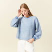Sweat manches longues bleu clair femme