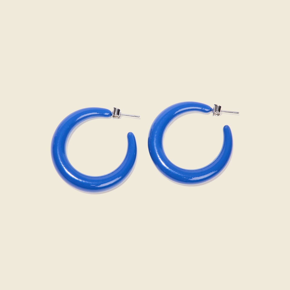 Boucles d'oreilles créoles bleu electrique femme