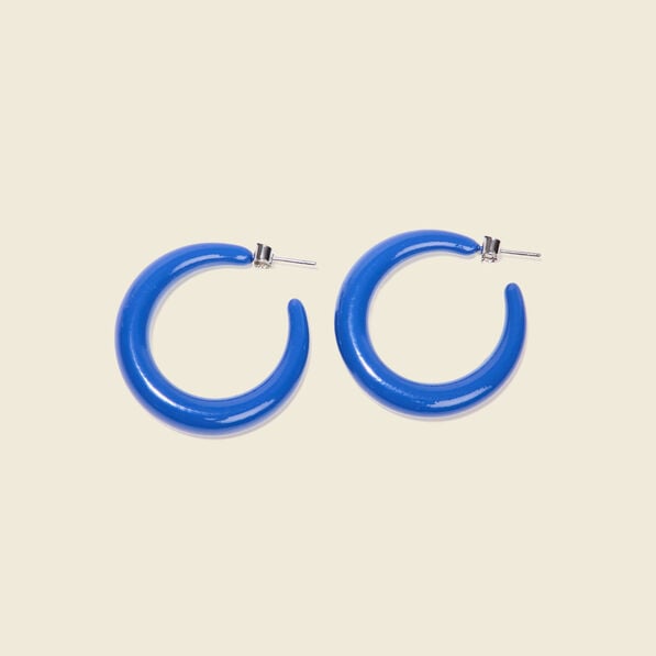 boucles doreilles creoles bleu electrique femme Boucles d'oreilles créoles bleu electrique femme