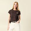 T-shirt manches courtes marron fonc&eacute; femme