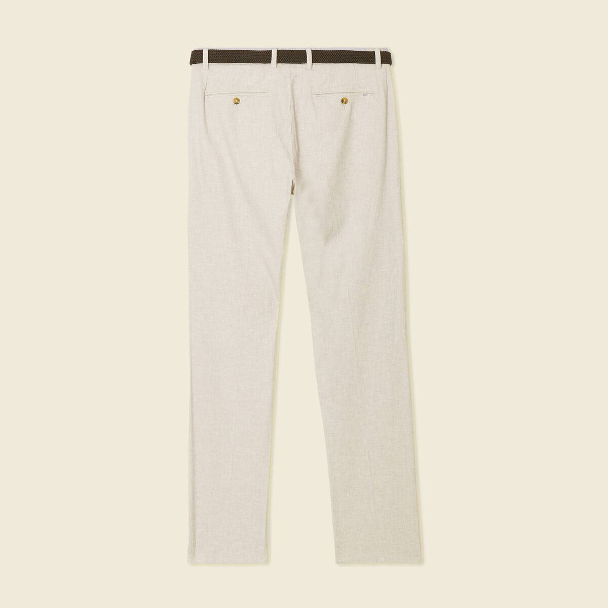 Pantalon chino longueur 32 avec ceinture gris fonc&eacute; homme
