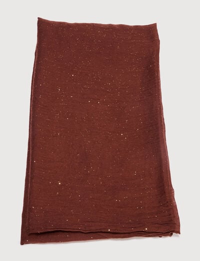Foulard marron cognac femme