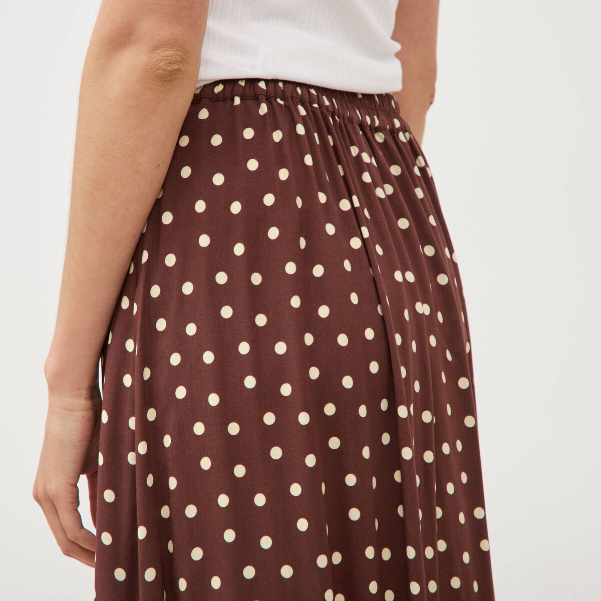 Jupe fluide marron femme