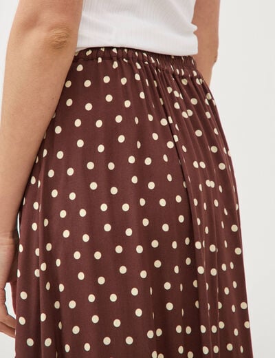 Jupe fluide marron femme