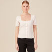T-shirt manches courtes ecru femme