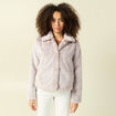 Manteau droit court col classique beige femme