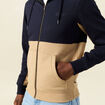 Sweat zippé à capuche beige homme