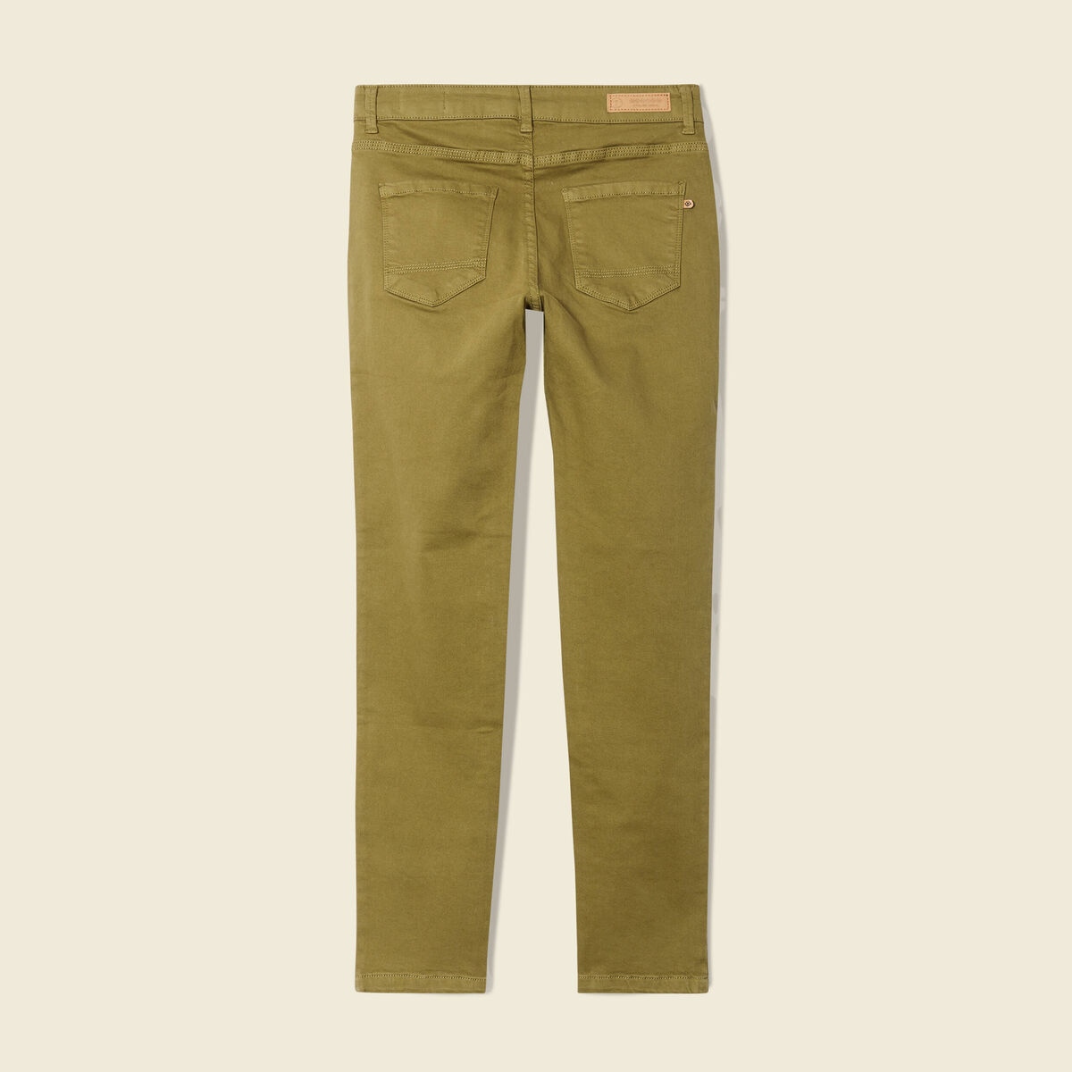 Pantalon slim 7/8ème vert kaki femme