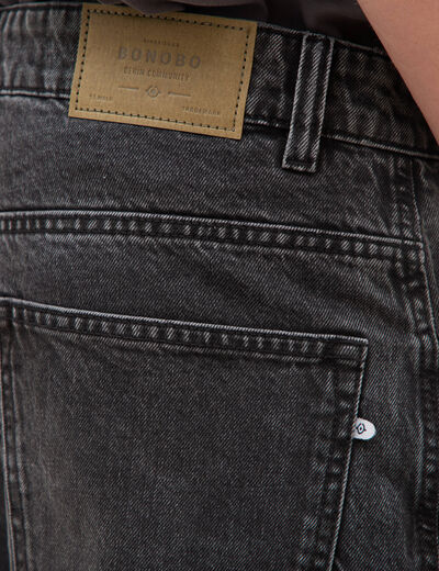 Jeans loose longueur 34 en coton denim snow noir homme