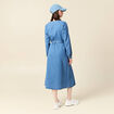 Robe longue évasée en jean denim used femme