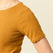 T-shirt manches courtes c&ocirc;tel&eacute; camel femme