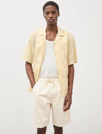 Bermuda en coton ecru homme