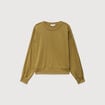 Sweat droit en coton manches longues camel femme