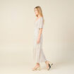 Robe longue évasée fluide blanc femme