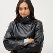 Blouson manches longues similicuir noir femme