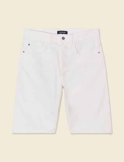 Short straight en jean denim blanc homme
