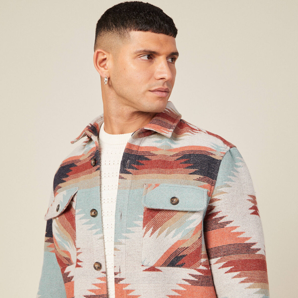Surchemise éco-responsable ecru homme