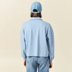 Sweat manches longues col polo bleu clair femme