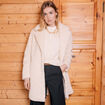 Manteau long laine mouton creme femme