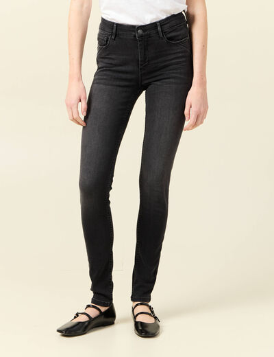 Jeans skinny push up denim gris femme