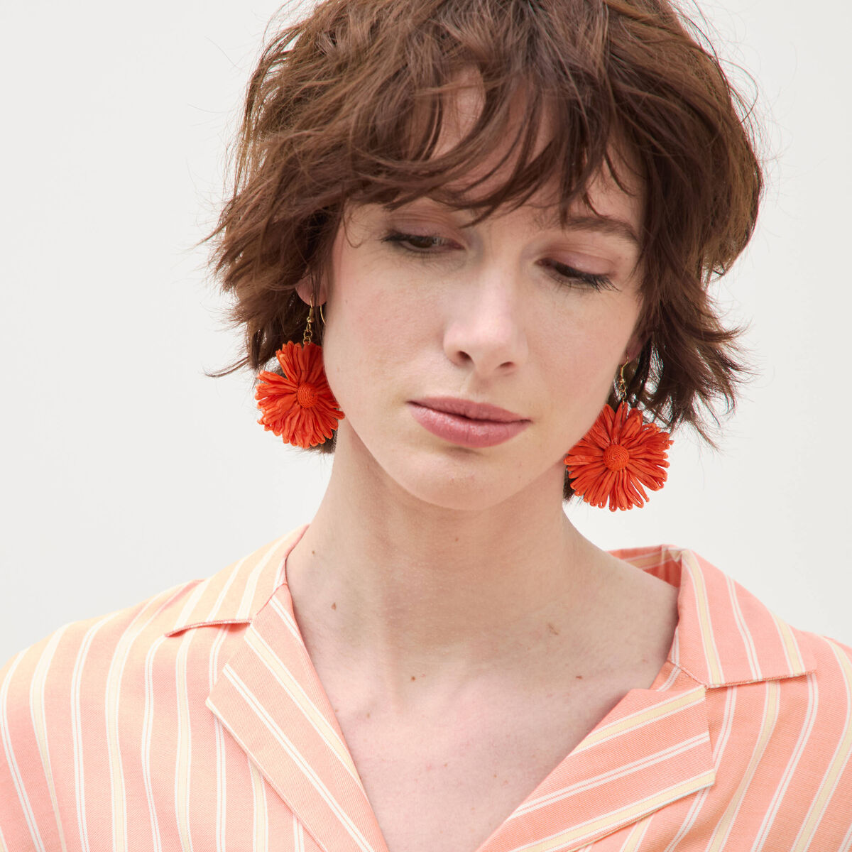 Boucles d'oreilles orange clair femme