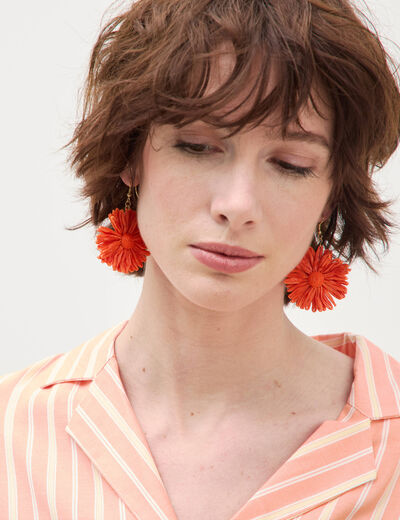 Boucles d'oreilles orange clair femme