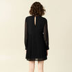 Robe évasée plissée noir femme