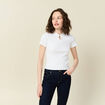 Polo manches courtes blanc femme