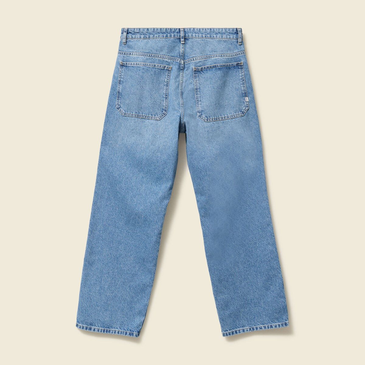 Jeans loose longueur 32 en coton denim bleach homme
