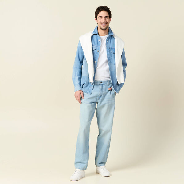Jeans chino relax denim bleach homme