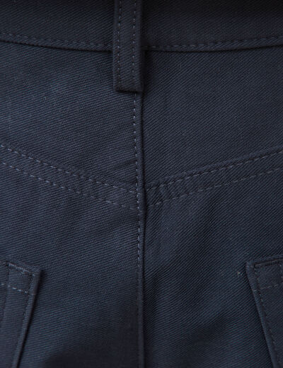 Pantalon coupe regular bleu marine femme