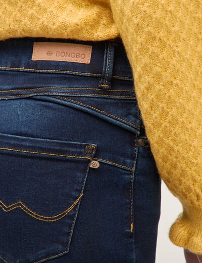 Jeans regular taille haute denim brut femme