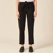 Pantalon paperbag noir femme