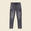 Jeans battle à coulisse denim gris homme