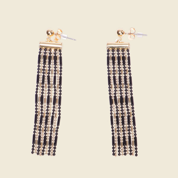 Boucles d'oreilles pendantes noir femme