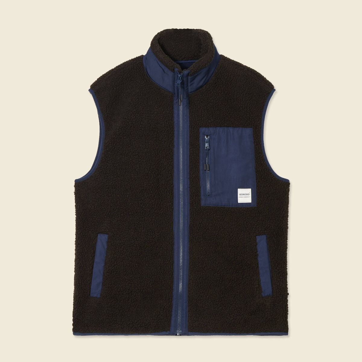 Gilet sans manches zippé vert kaki homme