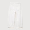 Jeans barrel taille haute 7/8&egrave;me denim blanc femme
