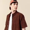 Chemise manches courtes bordeaux homme