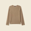 Pull fin en coton manches longues vert olive homme