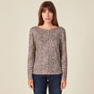 T-shirt manches longues marron clair femme