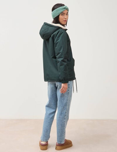 Parka r&eacute;versible vert femme